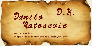 Danilo Matošević vizit kartica